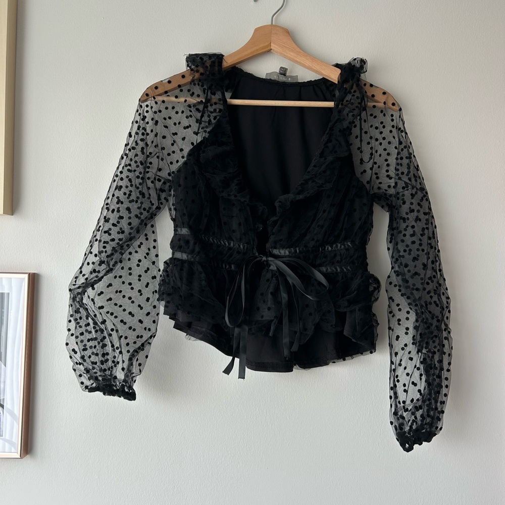 4SI3NNA Chantria Polka Dot Top